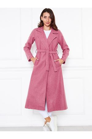 KADIN KAŞE ASTARSIZ KUŞAKLI KABAN Fuşya