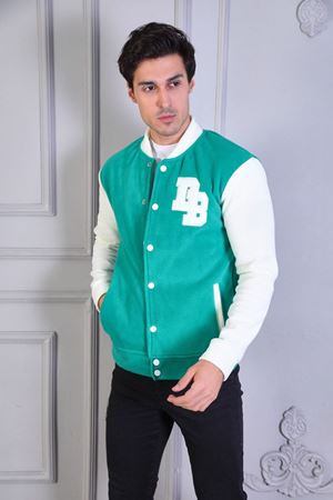 BOMBER YAKA FİT POLAR KOLEJ CEKET YEŞİL