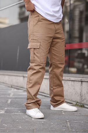 Erkek Kargo Cepli Baggy Pantolon CAMEL