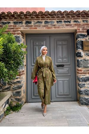 Nakışlı Kimono Takım HAKİ