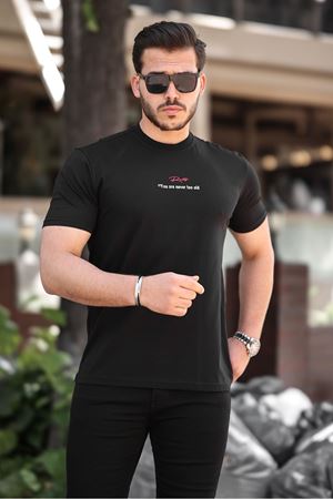 Erkek Slim Fit T-Shirt Ratty SİYAH