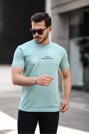 Erkek Slim Fit T-Shirt Ratty SU YEŞİLİ