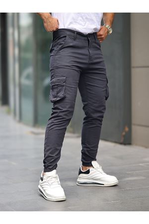 ERKEK BEL KEMERLİ KÖRÜKLÜ JOGGER PAÇA LASTİKLİ PANTOLON Antrasit