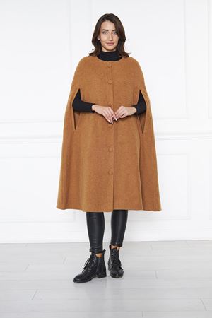 KADIN KAŞE PELERİN PANÇO Taba