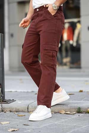 Erkek Kargo Cepli Baggy Pantolon KAHVE