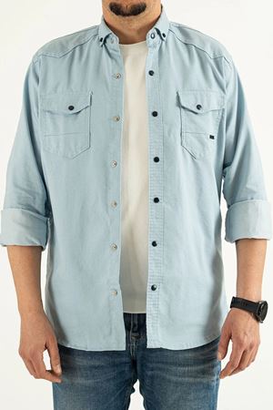 Erkek Slim Fit Çift Cepli Kot Gömlek BEBE MAVİ