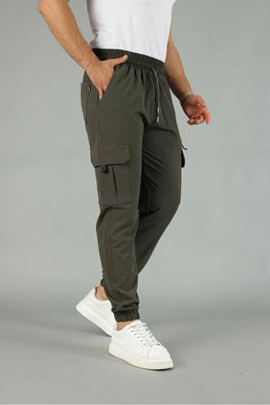 Paraşüt Kumaş Lastik Paça Fermuar Detaylı Jogger Pantolon HAKİ