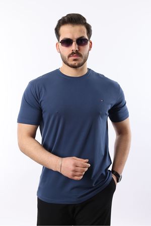 Erkek Slim Fit T-Shirt LACİVERT