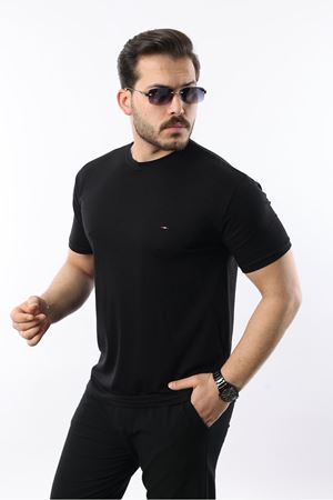 Erkek Slim Fit T-Shirt SİYAH