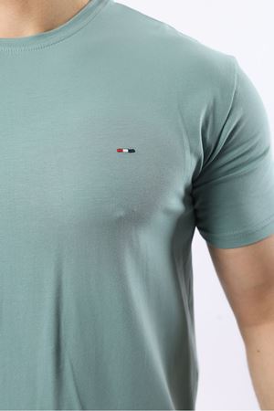 Erkek Slim Fit T-Shirt SU YEŞİLİ