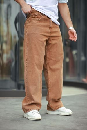 Erkek Baggy Salaş Bol Ve Rahat Kalıp  Pantolon KİREMİT