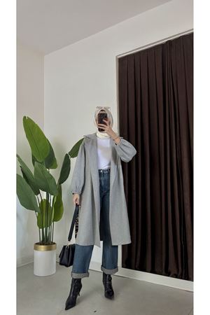 Astarsız Kaşe kaban GRİ