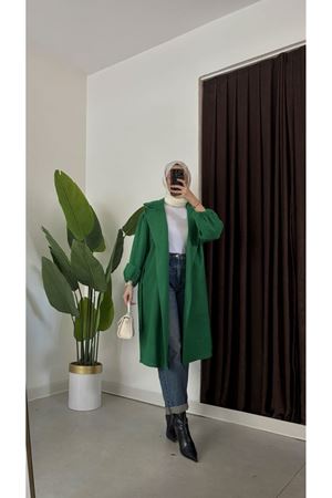 Astarsız Kaşe kaban YEŞİL