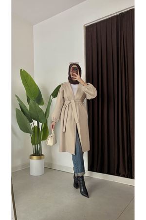 Astarsız Kaşe kaban KREM