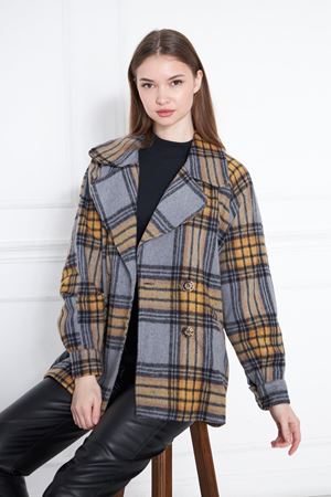 Kadın Kısa Kaşe Kaban Turuncu