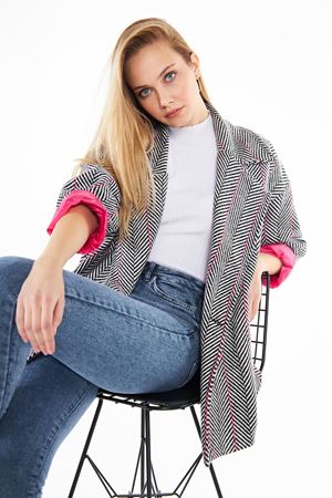 Kadın Kısa Kaşe Kaban KARIŞIK