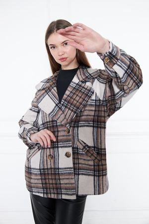 Kadın Kısa Kaşe Kaban KAHVE