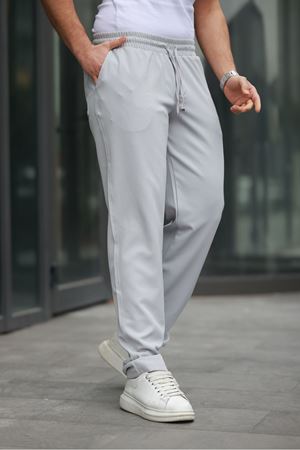 Erkek Trend Beli Lastikli Bol Paça Baggy Pantolon A.GRİ