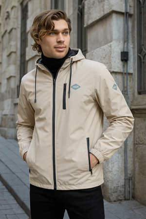 Erkek Astarlı Bol Cepli Taş Rüzgarlık & Yağmurluk
