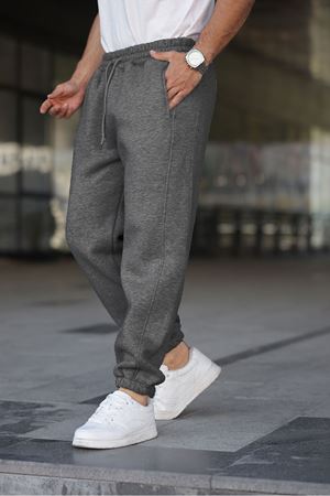 Erkek Beli Ve Paçası Lastikli Antrasit Eşofman Altı