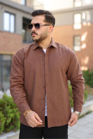 Erkek Basic Kışlık Günlük Oduncu Kahve Kaşe Ceket