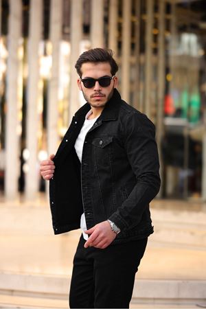 Erkek Trend Kışlık Içi Kürklü Kot Ceket Antrasit