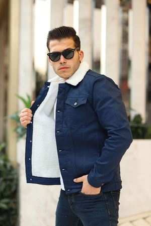 Erkek Içi Kürklü Kot Ceket