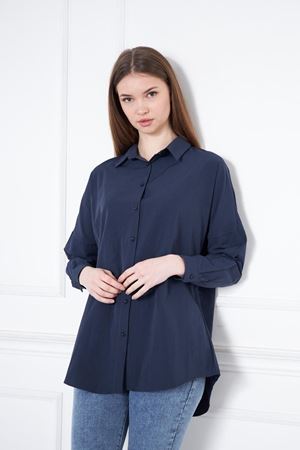 Kadın Oversize Uzun Basic Gömlek