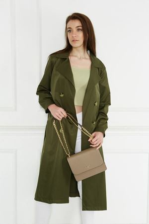 Astarsız Cepli Düğmeli Kuşaklı Yazlık Trenç