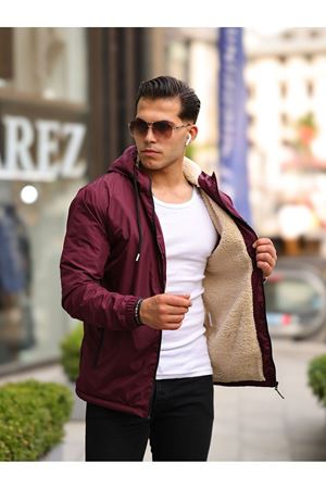 Erkek Içi Kürklü Suya Dayanıklı Kapüşonlu Cepli Yağmurluk