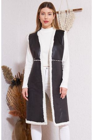 Kadın Içi Suni Kürklü Suni Deri Yelek