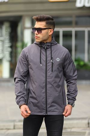 Erkek Içi Astarlı Suya Dayanıklı Kapüşonlu Cepli Yağmurluk