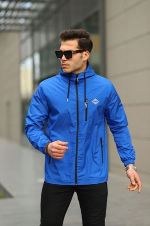 Erkek Içi Astarlı Suya Dayanıklı Kapüşonlu Cepli Yağmurluk