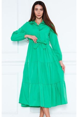Kadın Katlı Gömlek Yaka Elbise