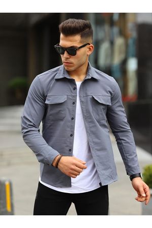Erkek Paraşüt Kumaş Rahat Kalıp Gömlek