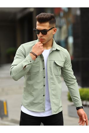 Erkek Paraşüt Kumaş Rahat Kalıp Gömlek