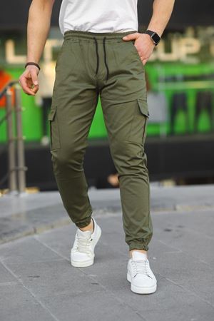 Erkek Slim Fit Beli Ve Paçası Lastikli Kargo Cep Pantolon