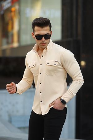 Erkek Slim Fit Scuba Gömlek