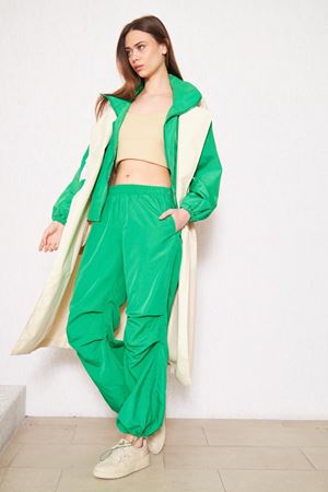 Kadın Bol Beli Lastikli Jogger Yeşil Eşofman Altı