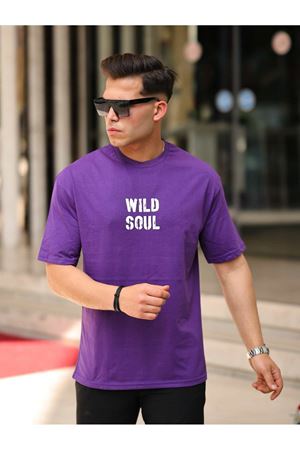 Erkek Wild Soul Baskılı Oversize Tshirt