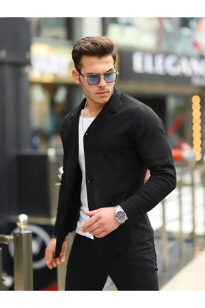 Erkek Şal Yaka Keten Gömlek