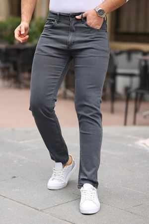 Erkek Yüksel Bel Bol Kesim Boru Paça Kot Pantolon Regular Fit Jean