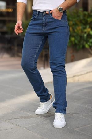 Erkek Yüksel Bel Bol Kesim Boru Paça Kot Pantolon Regular Fit Jean