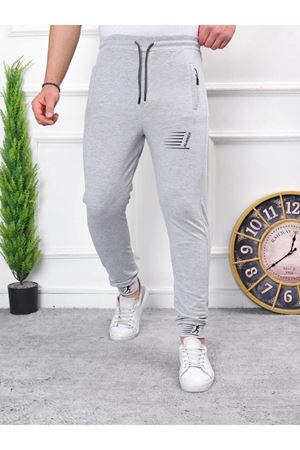 Erkek Iki Iplik Compact Kumaş Baskılı Manşetli Eşofman