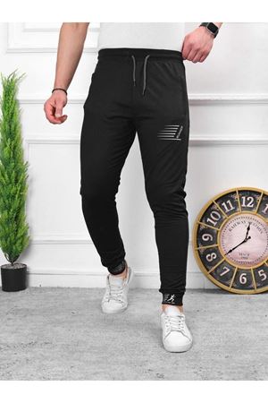 Erkek Iki Iplik Compact Kumaş Baskılı Manşetli Eşofman