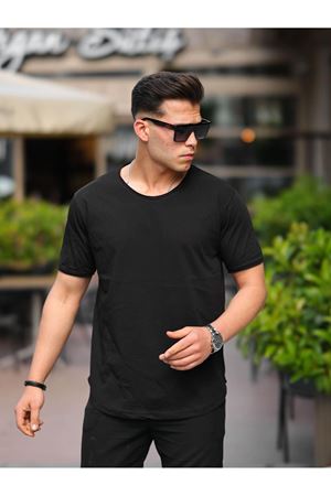 Erkek Oval Kesim Slim Fit Pis Yaka Salaş T- Shirt