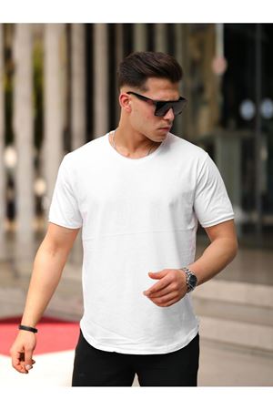 Erkek Oval Kesim Slim Fit Pis Yaka Salaş T- Shirt