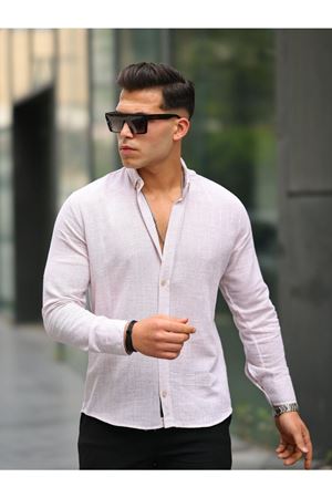 Erkek A Kalite Keten Slim Fit Uzun Kol Gömlek