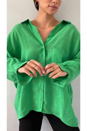 Kadın Owersize Uzun Basic Gömlek