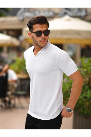 Erkek Slim Fit Waffle Kumaş Patlı ( V ) T-Shirt